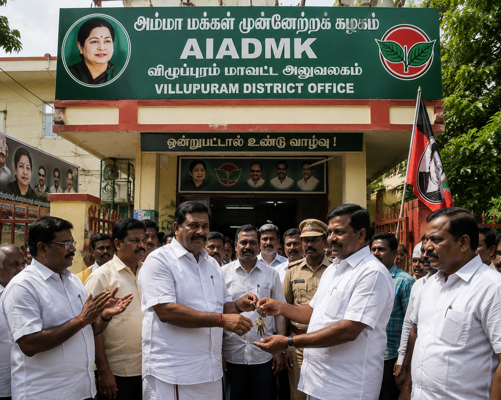 AIADMK District Office Dispute Resolved in Viluppuram p2